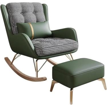 Imagem de Cadeira reclinável estofada com travesseiro lombar e apoio para os pés - Melhor experiência de lazer para conforto na sala de estar - Cadeira de balanço e destaque
