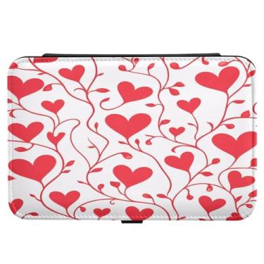 Imagem de Burbuja Caixa de joias de viagem Love Hearts para presente para mulheres e meninas, estojo de joias portátil de couro PU organizador para brincos, anéis, colares e pulseiras