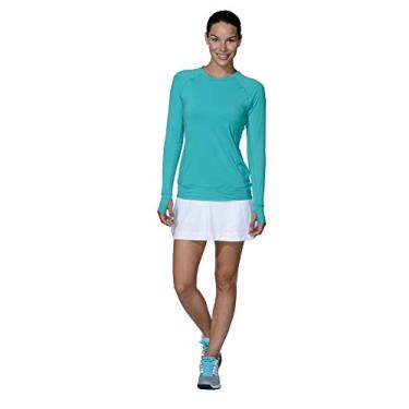 Imagem de BloqUV Short feminino listrado, grande, branco