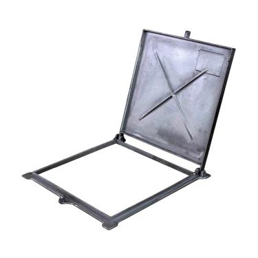 Imagem de Tampa Tampão de Chão Articulado Com Porta Cadeado 80x80cm