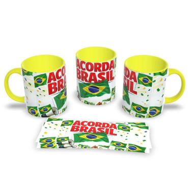 Imagem de Caneca de Porcelana "Acorda Brasil" - O Café do Patriota