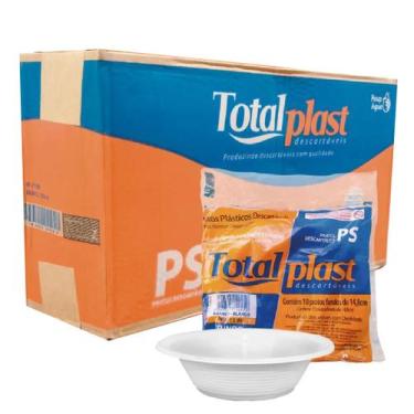 Imagem de Prato Descartável Cumbuca Fundo 15cm Sobremesa C/1000 Branco - Totalpl