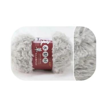 Imagem de Cachecol De Lã Grossa Imitação De Pele De Vison 100g Fio Meio Pelúcia 