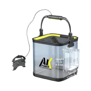 Imagem de Balde De Pesca Transparente E Dobrável, Container Multifuncional Para 