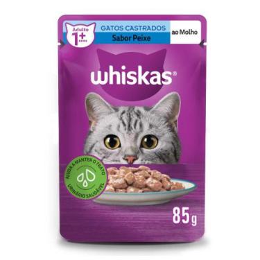 Imagem de Kit Ração Úmida Peixe ao Molho para Gatos Adultos Castrados 40 Unidade