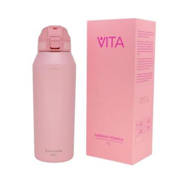 Imagem de Garrafa Térmica Com Canudo 1 Litro Zona Criativa Academia Treino Corri