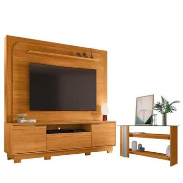 Imagem de Estante Home Theater Nilo com Pés Cinamomo com Aparador Frizz Cinamomo