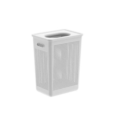 Imagem de Cesto de Roupas com Tampa Ou 38L Linha Flow, Branco