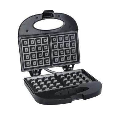 Imagem de Grill de Waffle Elétrico 110v Antiaderente 750w Modelo Liége Preta - A