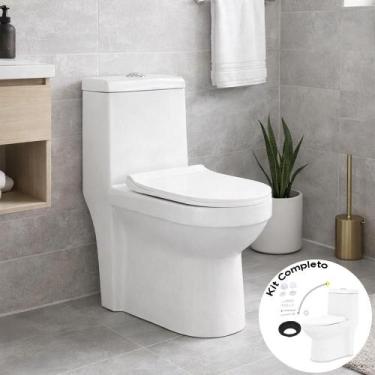 Imagem de Kit Vaso Sanitário Monobloco e Acessórios Modaza Acqua, Branco, 3 e 6 