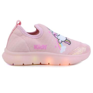 Imagem de Tênis Infantil Meninas Kidy Flex Com Led Rosa - 0201-Feminino