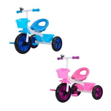 Imagem de Triciclo Infantil Passeio Brinquedo Jony Rosa Azul Baby Style, Azul
