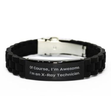 Imagem de SpreadPassion Bracelete com fecho Glidelock preto técnico de raio-X, é claro, I'm Awesome. I'm an X-Ray, Mordaça Presentes para Colegas