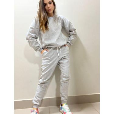 Imagem de  Conjunto Moletom Feminino Inverno Frio Flanelado Algodão