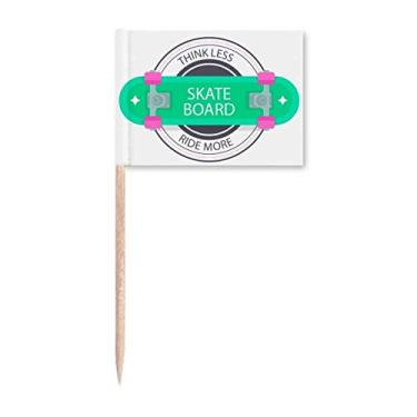 Imagem de Skate esportivo de inverno padrão de desenho animado palito bandeiras marcador decoração de festa