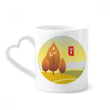 Imagem de Caneca stopping heat vinte e quatro termos solares caneca café cerâmica copo de coração de vidro