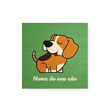 Imagem de Arte Maníacos Quadro Decorativo em Madeira Beagle Comic - 30x30cm
