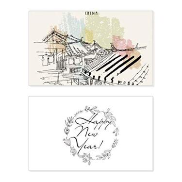 Imagem de Casual Life in Lijiang of China Festival Ano Novo Cartão de felicitações Bless Message Present