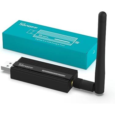 Imagem de SONOFF Zigbee 3.0 USB Dongle Plus Gateway, Zigbee universal com antena para assistente doméstico, HAB aberto, etc, adaptador USB Zigbee 3.0 sem fio (pacote com 1)