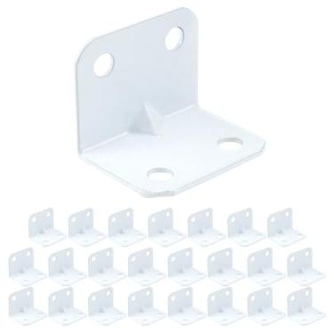 Imagem de Suportes de canto para suporte Karcy Angle branco L Prateleira suporta 1 x 1,2 polegadas (CxL) Aço inoxidável Pacote com 24