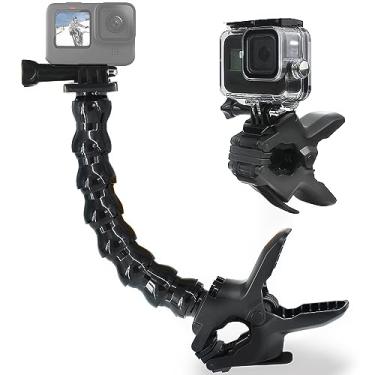 Imagem de FiTSTILL Jaws Suporte de braçadeira flexível com pescoço de ganso ajustável, 8 seções, compatível com Go Pro Hero 13, 12, 11, 10, 9, 8, 7, 6, 5, 4, Session, 3+, 3, 2, 1, Max, Fusion, DJI Osmo Action 5