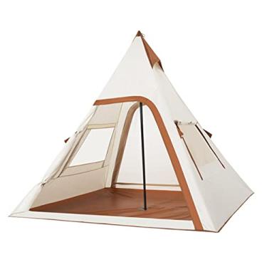 Imagem de Barraca de acampamento, barracas grandes para acampamento ao ar livre para 4 pessoas, barraca pirâmide de camada dupla Tendas de praia indianas Proteção solar à prova de chuva Piquenique casual