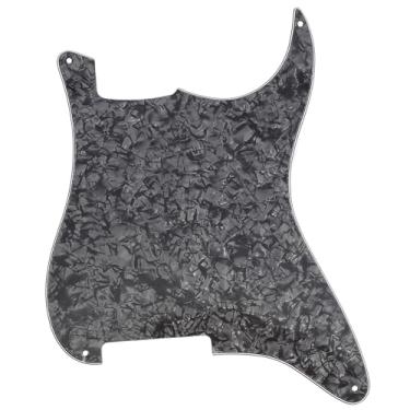 Imagem de Musiclily 4 Furos Escudo Strato Pickguard Em Branco Material para Guitarra Stratocaster Custom,4 Camadas Preto Perolado