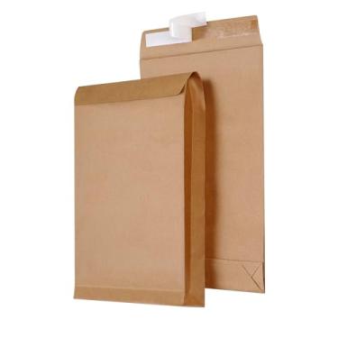 Imagem de Tanshuqin Envelopes expansíveis de 23,9 cm x 33,5 cm Envelopes Kraft grandes antirasgos Catálogo Envelopes Descasque e lacre para armazenamento e organização de negócios, fotos, documentos (25 peças)