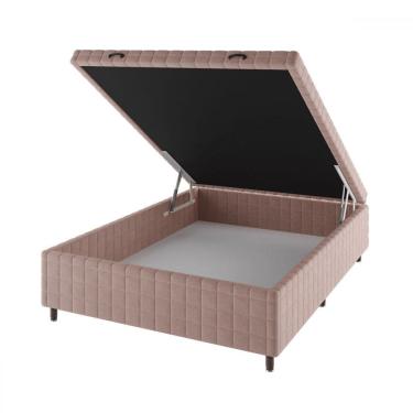 Imagem de Base de Cama Box Casal Vision com Baú Rústico/Rose - Vian