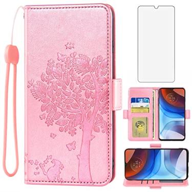 Imagem de Asuwish Capa carteira compatível com Moto E7 Power/Motorola E7i Power/Lenovo K13 e protetor de tela de vidro temperado flip porta-cartão capa para celular para MotoE7Power 7E E7Power E7iPower 2021