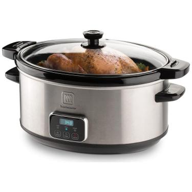 Imagem de Panela Elétrica em Aço Inoxidável 6,6L com Tampa de Travamento e Painel de LED, 110V 240W, Toastmaster, Prata