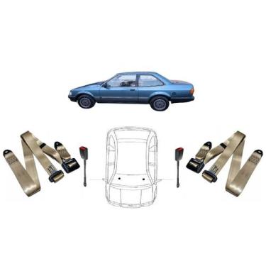 Imagem de Par de Cintos de Segurança 3 pontos Verona+ Par de Fechos - HCML, Bege