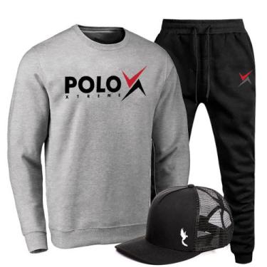 Imagem de Kit Conjunto Moletom + Boné Masculino Conforto Dia a Dia - Polo Blu, C