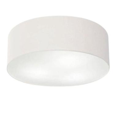 Imagem de Plafon Cilíndrico Md-3019 Cúpula em Tecido 80x15cm Branco - Bivolt - V