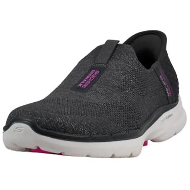 Imagem de Skechers Tênis feminino Hands Free Slip-ins Go Walk 6-Fabulous View, Carvão/rosa-choque, 39