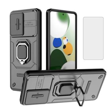 Imagem de Asuwish Capa de celular para Xiaomi Poco X5 Pro/Redmi Note 12 Pro 5G com capa deslizante para câmera de vidro temperado, suporte de anel, resistente, fina, célula protetora X5Pro 12Pro Speed feminina