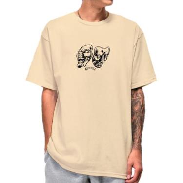 Imagem de Camiseta Masculina Oversized Camisa Streetwear Trace Two Face 100% Alg
