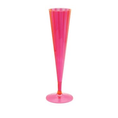 Imagem de Party Essentials Taças de champanhe de plástico rígido, duas peças, 142 g, rosa neon, 10 unidades