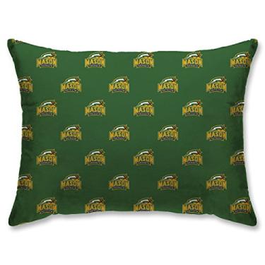 Imagem de Pegasus Sports Travesseiro de cama com logotipo NCAA PLUSH - GEORGE MASON, verde, 50,8 x 66 cm