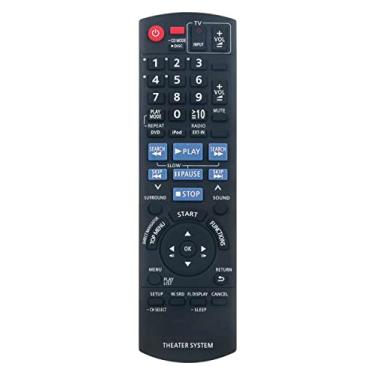 Imagem de Controle remoto de substituição N2QAYB000359 compatível com Panasonic DVD Home Theater SC-PT670 SC-PT673 SA-PT770 SC-PT770 SAPT670 SAPT673