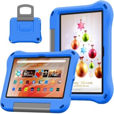 Imagem de Riaour Capa infantil para tablet de 10 polegadas (compatível com 13ª/11ª geração 2023/2021) (incompatível com iPad Samsung de 10 polegadas), capa infantil leve e à prova de choque com alça conversível