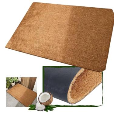 Imagem de Capacho de Fibra de Coco Natural Variações de Tamanho 60x30 60x40 70x35 80x40 100x50 120x60 Tapete Antiderrapante Durável e Versátil (100x50)