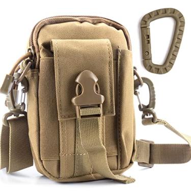 Imagem de ofone Bolsa pequena tática Molle, bolsa de cintura militar EDC com suporte de coldre para smartphone, bolsa de cinto utilitário para uso ao ar livre