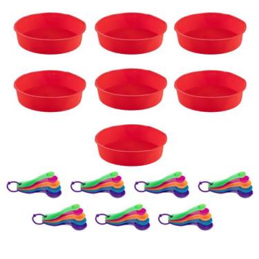 Imagem de Medidora 5 Pç + Forma de Silicone 24cm Redonda Sortida 7Un - QUALITY H