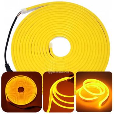 Imagem de Fita De Led Luminoso Letreiro Fachada Comércio Flexível Amarelo FITANE