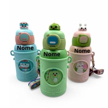 Imagem de Garrafa Térmica Infantil 500ml Personalizadas com Nome Inox - RECANTO 