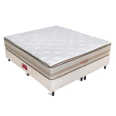 Imagem de Conjunto colchão cama box bege fit king splendor top orthocrin 193x203