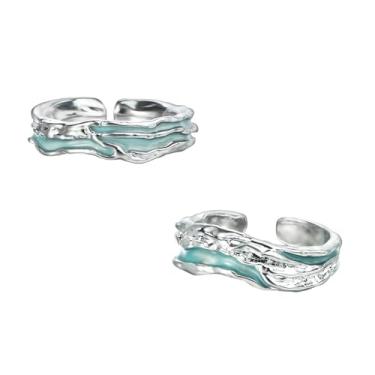 Imagem de yuruyi Anéis combinando para casais - Design de coração romântico | Conjuntos de alianças de casamento hipoalergênicas ajustáveis para ele e para ela, presentes de Dia dos Namorados, Cobre, Zircônia