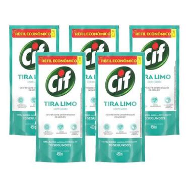 Imagem de Desinfetante Uso Geral Cif Tira Limo 450ml - Refil - Kit 5, Tira Limo