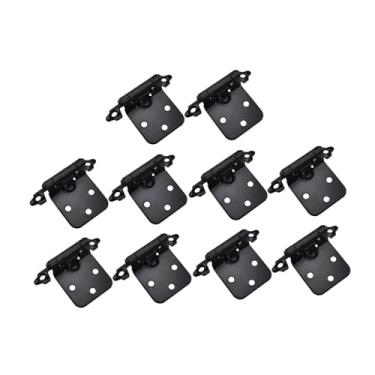 Imagem de Ｂｅｓｇａ 10pcs de fechamento de dobradiças, conector de dobradiças da porta do armário, hardware fácil de instalar, montagem nivelada, semi, Preto